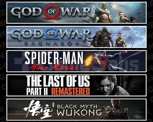 GOW + Ragnarök + Miles + TLOU2 + Wukong