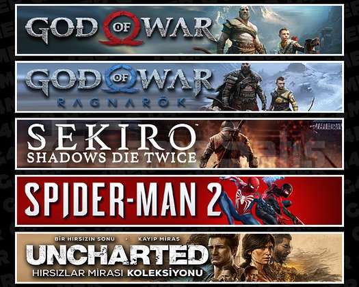 GOW + Ragnarök + Sekiro + Spider 2 + Uncharted