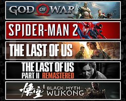 GOW + Spider 2 + TLOU1 + TLOU2 + Wukong