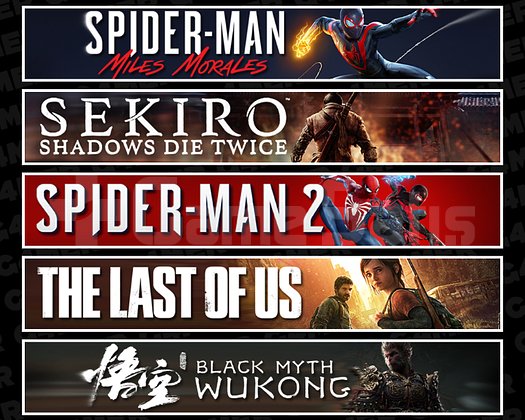 Miles + Sekiro + Spider 2 + TLOU1 + Wukong