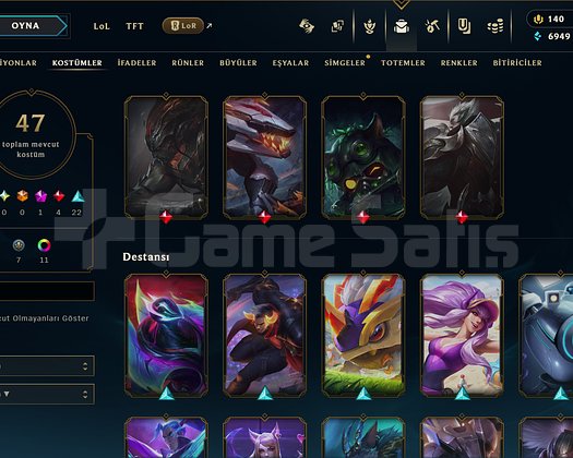 RANKED READY // 47 SKIN // 186 LVL // ÇERÇEVELİ
