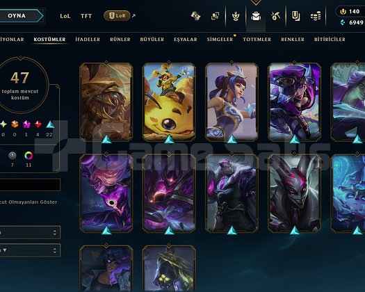 RANKED READY // 47 SKIN // 186 LVL // ÇERÇEVELİ