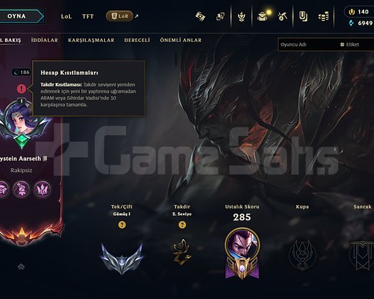 RANKED READY // 47 SKIN // 186 LVL // ÇERÇEVELİ
