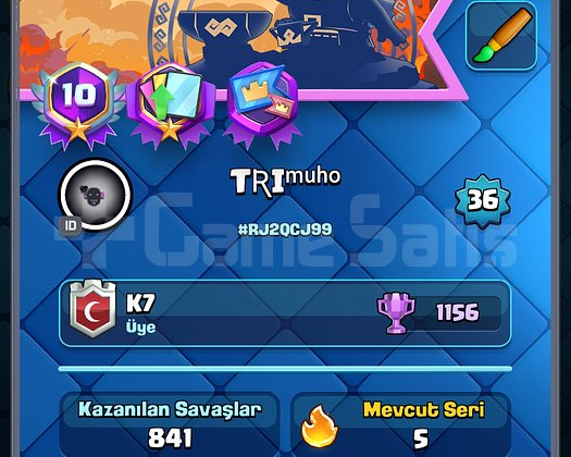Clash Royale 10 yıllık Hesap+2018 Brawl Stars