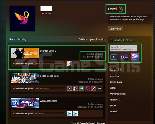 FACEİT+6K OYUN+5 MADALYA 81 WİN 776 SAAT SEÇKİN