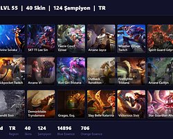 TR / 55 LVL + 40 SKİN + UNRANKED + RANK HAZIR