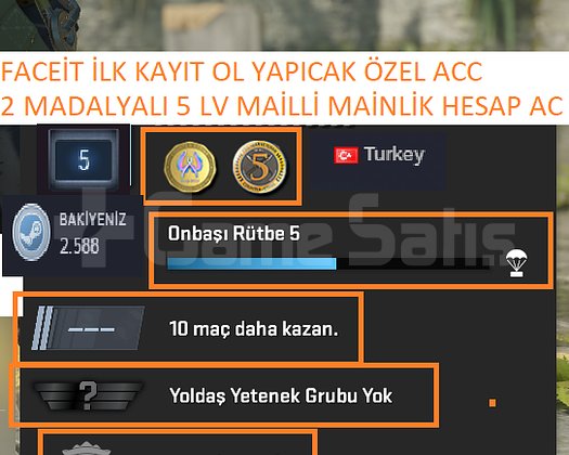 2 MADALYALI 5 LV FACEİT İLK KAYIT OL YAPICAK MAİLL