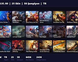TR / 80 LVL + 25 SKİN + DEMİR MMR !!