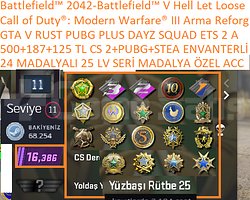 24 MADALYALI 25 LV SERİ MADALYA GTA V RUST PUBG PL