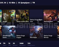TR / 34 LVL + 12 SKİN + UNRANKED !!
