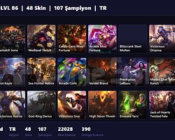 TR / 86 LVL + 48 SKİN + UNRANKED !!