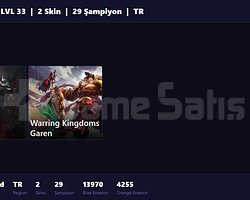 TR / 33 LVL + 2 SKİN + FRESH + DERECELİ HAZİR !!