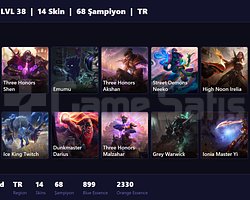 TR / 38 LVL + 14 SKİN + FRESH + RANK HAZIR !!