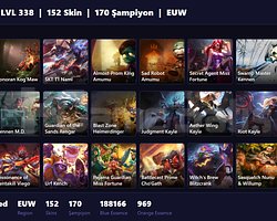 EUW / 338 LVL + 152 SKİN + UNRANKED !!