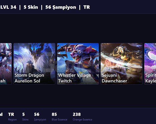 TR / 34 LVL + 5 SKİN + FRESH + RANK HAZIR !!!