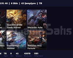 TR / 46 LVL + 6 SKİN + FRESH + RANK HAZIR + 45K ÖZ