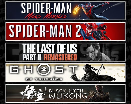 Miles + Spider 2 + TLOU2 + Tsushima + Wukong