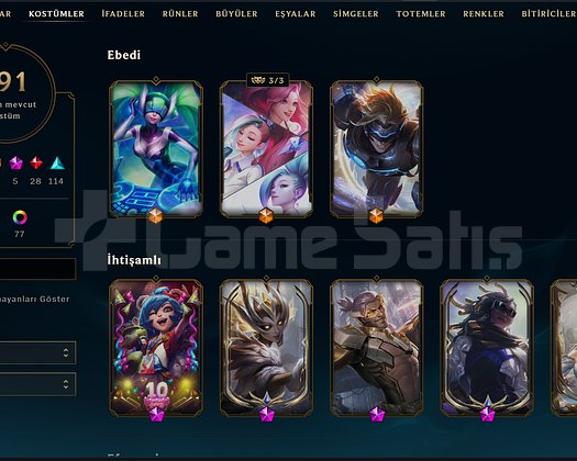 291 Kostümlü Unranked LoL Hesabı TR Sunucusu