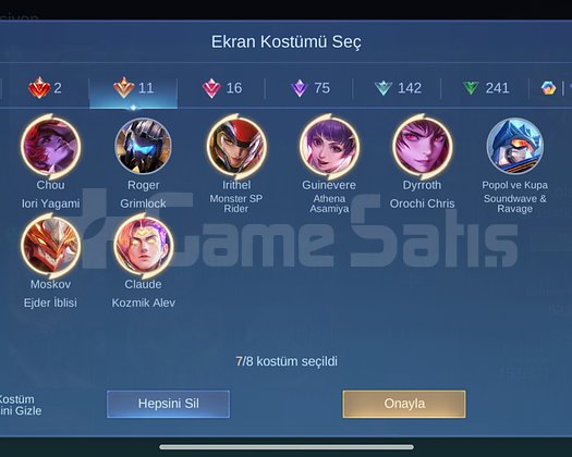 MEGA 4 HESAP DOPDOLU 523 SKİNN