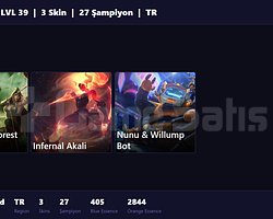 TR / 39 LVL + 3 SKİN + UNRANKED !!