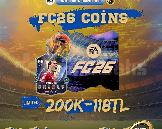 200K FC26 FUT COİN - 200K/118TL - İNDİRİMLİ