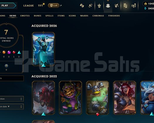 EUW Unranked | 7 Kostüm - 1543 Rp | LoL Hesap