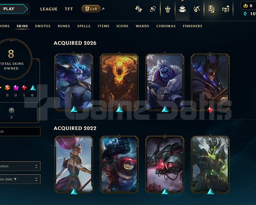 EUW Unranked | 8 Kostüm - 38 Hero | LoL Hesap