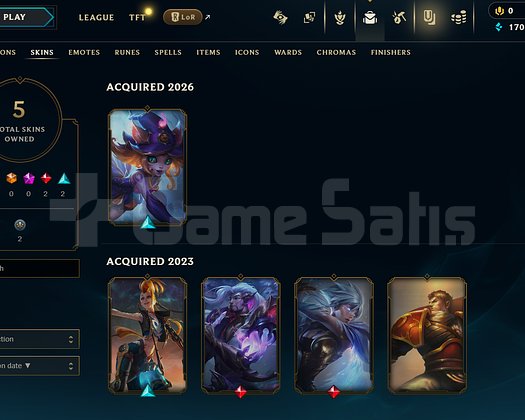 EUW Unranked | 5 Kostüm - 25 Hero | LoL Hesap