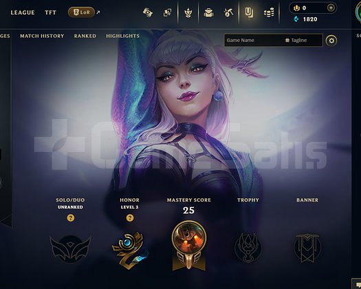 EUW Unranked | 6 Kostüm - 51 Hero | LoL Hesap