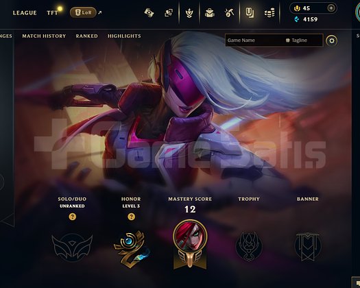 EUW Unranked | 6 Kostüm - 38 Hero | LoL Hesap