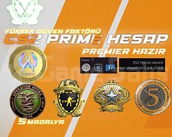 5 MADALYA / PREMIER + FACEIT HAZIR + 352 SAAT