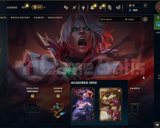 EUW 30 LEVEL UNRANKED 3 SKIN HANDMADE