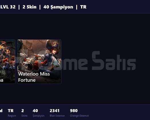 TR / 32 LVL + 2 SKİN + FRESH + RANK HAZİR