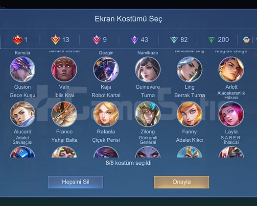 3 NARUTOLU 1 AOTUL 2 CİFT BASELİ TR İD SÜPER HESAP