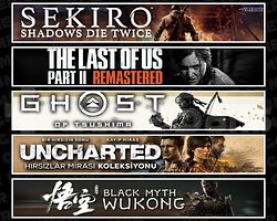 Sekiro + TLOU2 + Tsushima + Uncharted + Wukong