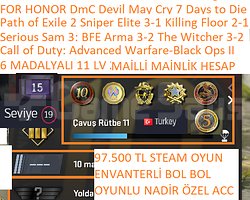 6 MADALYALI 11 LV 230 AD BOL OYUNLU PUBG PLUS Call