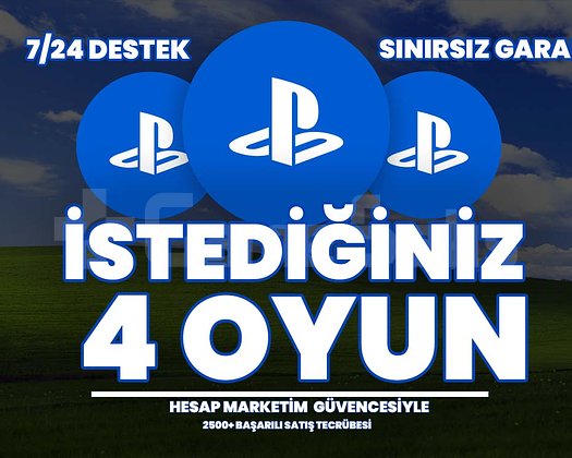 İSTEDİĞİNİZ 4 PSN OYUNU + GARANTi