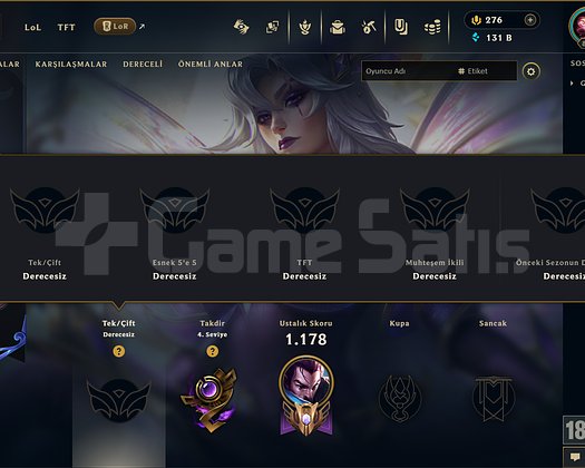 767 KOSTÜM 131K ÖZ UNRANKED EFSANE DOLU MAİL HESAP