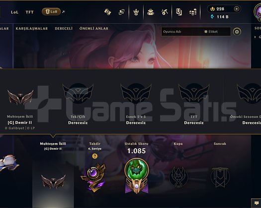 621 KOSTÜM 114K ÖZ 760 LVL EFSANE DOLU MAİL HESAP