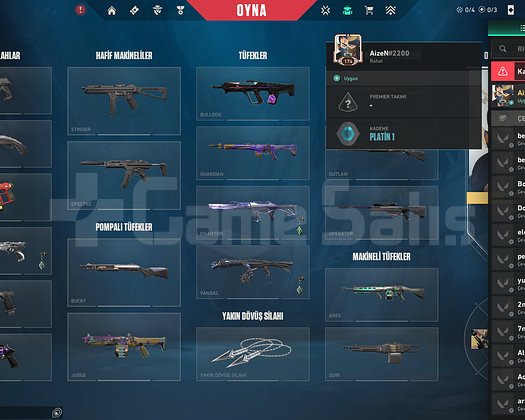 Yüce 2 görmüş plat1 skinli hesap