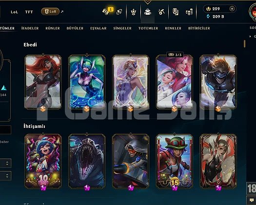 433 KOSTÜM 209K ÖZ 577 LVL EFSANE DOLU MAİL HESAP