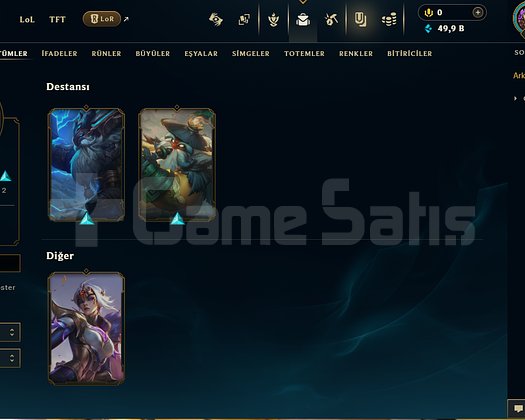 TR DERECELİYE HAZIR 3 SKIN ACC 50K MÖ