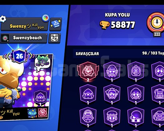 59k kupa 2 sezon pass açılmış dolu hesap
