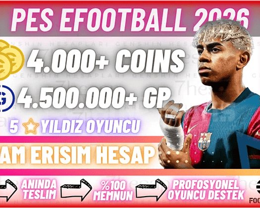 ANDROID 4000 COIN + 4.5M GP - TAM ERİŞİM HESAP