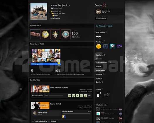 MAİNLİK ! 22 LVL STEAM CS BANLI MAİNLİK HESAP