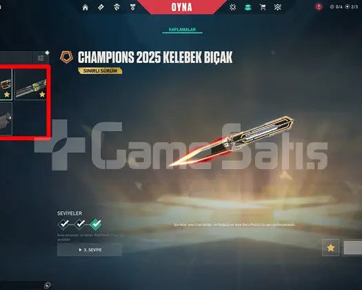 TR + 3 BIÇAK + 2 VANDAL + CHAMPİONS 2025 SET +MAİL