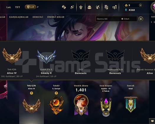 582 KOSTÜM 1517 LVL GOLD EFSANE DOLU MAİL HESAP