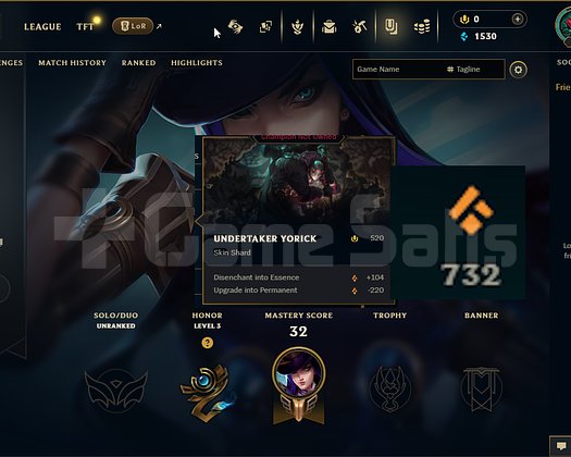 EUW 19 LEVEL HANDMADE YORICK