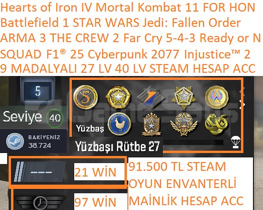91.500 STEAM OYUN ENVANTERLİ STAR WARS Jedi Survi