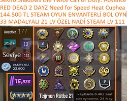 33 MADALYALI 21 LV 111 LV STEAM ÖZEL RED DEAD 2 DA